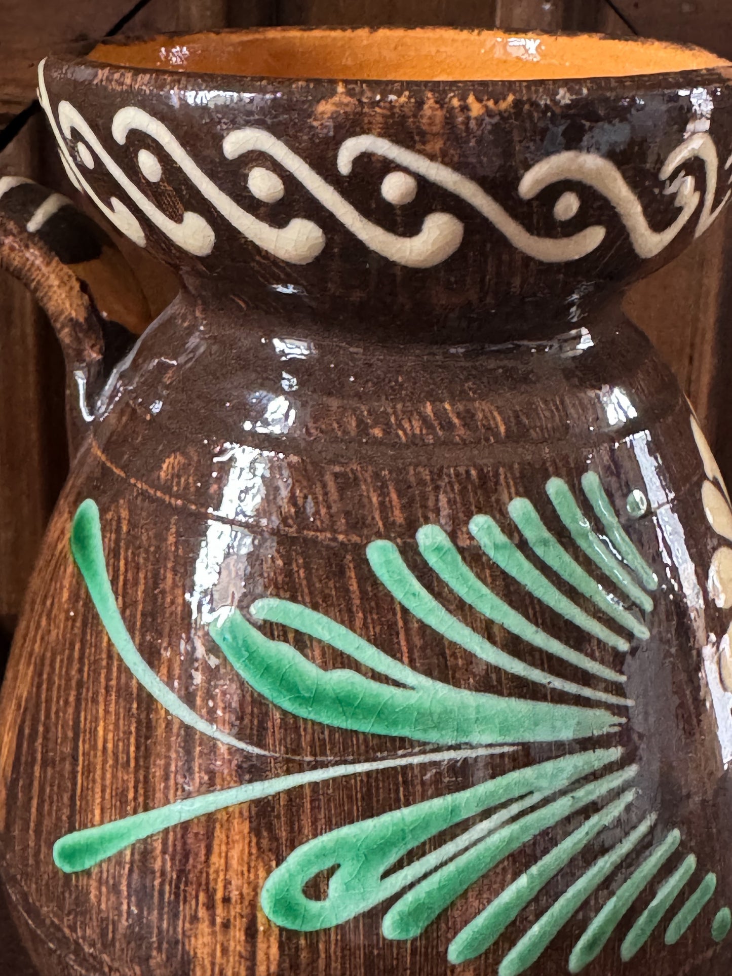 Pichet en céramique à décor de marguerite