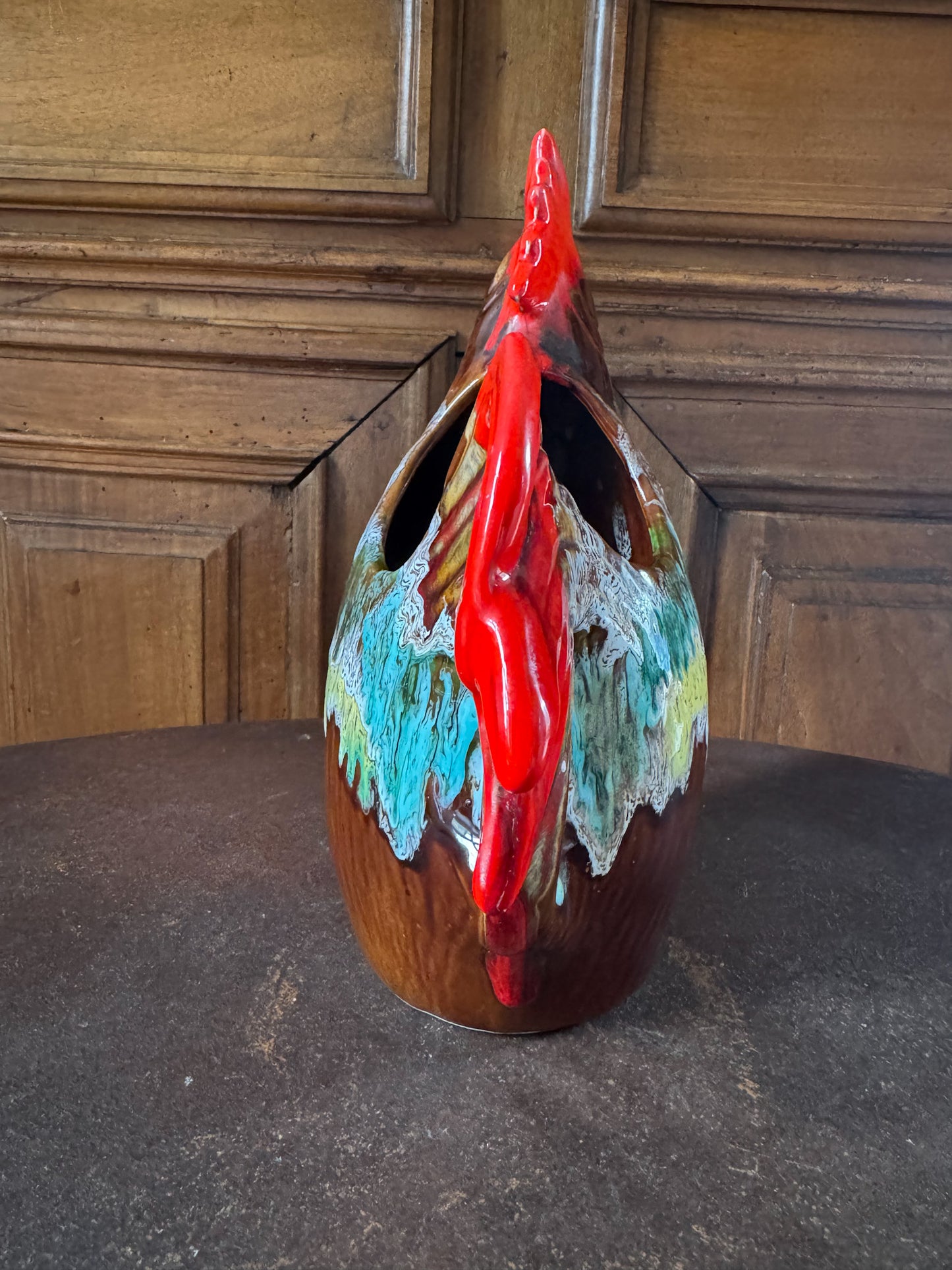 Pichet coq en céramique émaillée